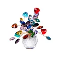 Elegante flor de cristal colorida con base de manzana facetada para decoración casa - Estilo Perla de Corazón (Multicolor)