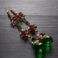Ornement suspendu en prisme de cristal multicolore avec perles vertes et rouges pour Noël - Pendentif Boule Lumineuse Verte 30mm