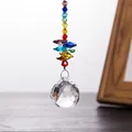 Attrape-soleil en cristal arc-en-ciel avec boule facettée pour déco maison et Noël - Double Arc-en-Ciel Transparent (Boule 30mm)