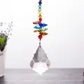 Pendentif attrape-soleil en cristal arc-en-ciel avec prisme transparent facetté - Double Arc-en-Ciel Transparent (Feuille 50mm)