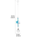 Eleganter Sonnenfänger-Anhänger aus blauem und klarem Kristallglas, Gesamtlänge von 23 cm - Ahornblatt Anhänger (Klar)