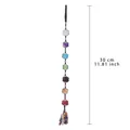 Adorno colgante de piedras de cristal naturales de 7 chakras para coche y hogar, 30 cm - Colgante Cuadrado Siete Colores