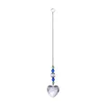Sparkling 20mm crystal heart suncatcher pendant with blue and green beads for decor - Heart with Flower Base / 27mm / Clear
