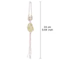 Vue détaillée des dimensions d'un ornement en pierre macramé montrant une longueur de 24 cm. - Pendentif en Citrine