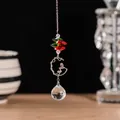 Attrape-soleil élégant en cristal de Noël avec cadre colibri et perles facettées rouges vertes - Pendentif Oiseau Boule