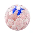 3D crystal glass ball ornament with blue dolphins and pink coral underwater scene - Coral Fish Ornament / 78.4*80mm / Pink
