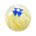 Handcrafted 3D glass crystal ball with yellow coral and blue fish aquatic ornament - Coral Fish Ornament / 78.4*80mm / Yellow