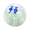 Sfera decorativa in cristallo 3D con delfini blu e scena di bolle verde chiaro - Ornamento Pesce Corallo / 78.4*80mm / Verde