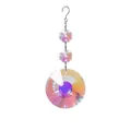 Hängender AB farbiger schillernder Kristall Sonnenfänger Anhänger mit achteckigen Perlen - 45mm Sonnenblume Stil