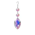 AB iridescent crystal suncatcher pendant featuring multifaceted marquise and octagonal beads - 50mm Marquise Style