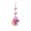 Iridescent AB faceted crystal suncatcher pendant with octagonal beads and hook. - 50mm Lily Style