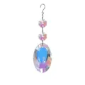 Handmade iridescent AB coated crystal sun catcher pendant with hook for DIY garden decoration - 50mm Earring Shape Style