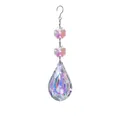 Exquisite AB color iridescent crystal suncatcher with octagonal beads and teardrop pendant - 50mm Pipa Shape Style