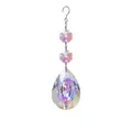 Decorative prism suncatcher crystal pendant featuring AB iridescent finish teardrop - 50mm Longan Style