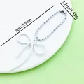 Detailed dimensions of the white spray-painted zinc alloy bow keychain pendant - Baking Varnish Bow Ball Chain (ER2100)