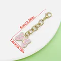 Süßer rosa gepunkteter Schleifenanhänger mit goldener Kette für Stanley Becher - Punktierte Schleife Stil (ER2339) / 1,8x6cm / Rosa