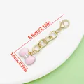 Süßer rosa Emaille-Schleifen-Becheranhänger mit goldener Kette für Stanley-Becher - Strass Schleife Stil (ER2340) / 1.5x5.5cm / Rosa