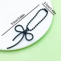 Black matte finish zinc alloy hollow bow bag charm keychain with ball chain dimensions - Baking Varnish Bow Ball Chain (ER2097)