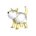 Exquisite Nahaufnahme einer handgefertigten Glas-Welpenfigur für die stilvolle Wohndekoration - Goldgelb