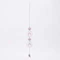 Detail of silver crystal suncatcher with geometric frames and fairy moon pendant. - Flower Fairy