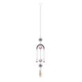 Detail of silver suncatcher with sun, moon, and star charms and prismatic crystals - Crescent Pointed Bead