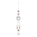 Elegant silver crystal suncatcher with evil eye design and iridescent faceted prisms - Eye Pointed Bead