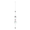 Elegant silver sun catcher hanging decoration with crystal heart and moon pendant - Heart