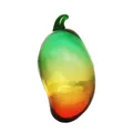Handgefertigte Mango-Fruchtdekoration aus Kristallglas mit buntem Farbverlauf für den Schreibtisch - Mangoform / 35*70.5mm / Mehrfarbig