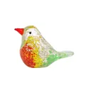 Exquisite glass bird ornament detail showing colorful snowflake dot texture and gradient finish - Snowflake Bird (Red Yellow Green) / 112*53*74mm