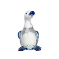 Detailed view of a hand-blown glass duck figurine with blue accents for home decor - Fat Duck / 45x44x80mm / Medium Blue