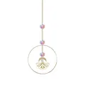 Elegant AB crystal butterfly moth suncatcher with gold moon and hoop for garden decor - Gold Butterfly Moon
