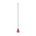 Decorative ceiling fan pull chain with red faceted crystal ball and black beaded chain. - Single Flat Ball Fan Pull Chain / Red