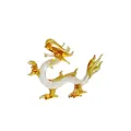 Amber crystal dragon figurine for home or office desk decor, traditional zodiac style - Amber Soaring Dragon - Large (150*35*100mm)