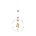 Elegant gold hanging suncatcher featuring mushroom design and iridescent AB crystal beads - Gold Mushroom Star