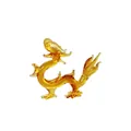 Elegant amber glass dragon figurine, Chinese zodiac crystal craft for desktop decor. - Amber Soaring Dragon - Medium (109*27*70mm)