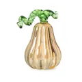 Élégante citrouille décorative en verre ambré soufflé à la bouche avec tige verte en spirale - Citrouille / Champagne