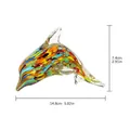 Statuina di delfino in vetro colorato fatta a mano con dimensioni dettagliate in cm - Delfino - Particelle Colorate