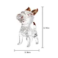Statuina di cane in cristallo, scultura di animale in vetro trasparente 3.74x2.36 pollici - Standing Dog (Gold-painted Tail/Ears) / Clear Gold Ear