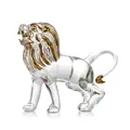 Detailed view of a handcrafted crystal lion figurine with elegant gold-plated mane - Lion - Gilt / 15.5*11*5.5cm