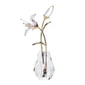 Detailansicht einer luxuriösen Lilienfigur aus Kristall in einer facettierten Glasvase - Lilienblüten-Ornament-AB-Farbe