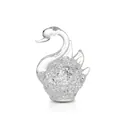 Figurine de cygne en cristal clair élégante avec détails de corps scintillants - Petit Cygne A / Transparent
