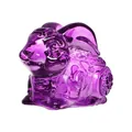 Elegant purple crystal rabbit figurine zodiac bunny glass craft for home desk decor - Purple