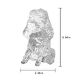 Statuetta decorativa in cristallo trasparente a forma di barboncino, 3,34 x 2,55 pollici - Ornamento Cane a Pelo Riccio / Trasparente
