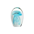 Presse-papier artisanal en cristal avec une méduse bleue pour une décoration océanique. - Style Méduse Moyen / Bleu lac
