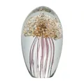 Presse-papier élégant en cristal de méduse avec scintillement doré et tentacules roses - 65*111mm / Violet Avec Feuille d'Or