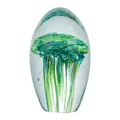 Élégante méduse en cristal faite main en verre vert et bleu pour décoration de bureau - 65*111mm / Rayure Verte