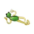 Charming green hand-blown glass frog figurine in a relaxing pose for creative desktop decor - Cartoon Frog Lying Sideways