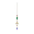 Attrape-soleil de jardin décoratif avec agate verte et cristaux facettés colorés - Pendentif en Agate / Vert