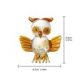 Exquisite handcrafted glass owl figurine ornament with amber wings and beak, 6.8cm height - Cartoon Owl - Amber