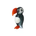 Artistic hand-blown glass puffin figurine with red beak for elegant home tabletop decoration - Seagull